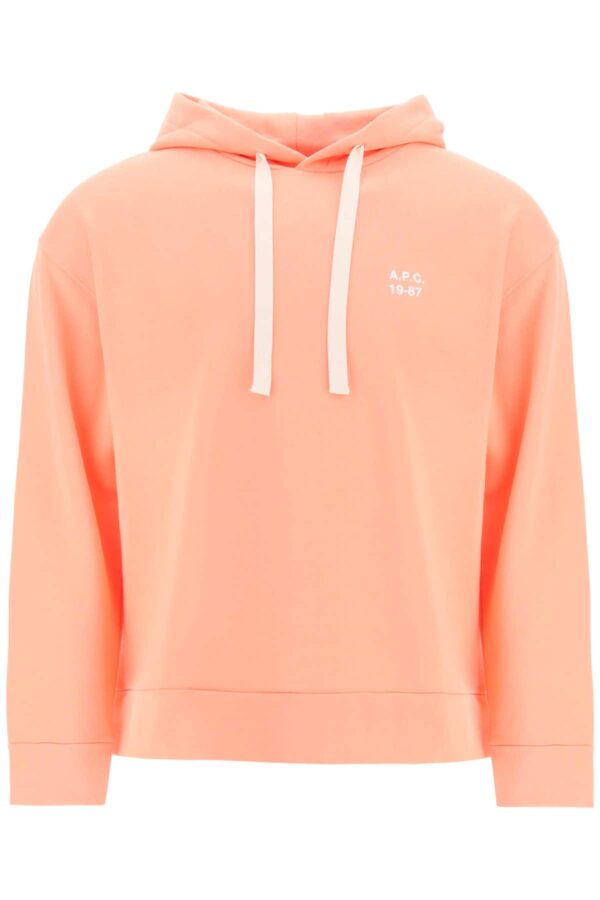 A.P.C. JASON HOODED SWEATSHIRT S Pink Cotton