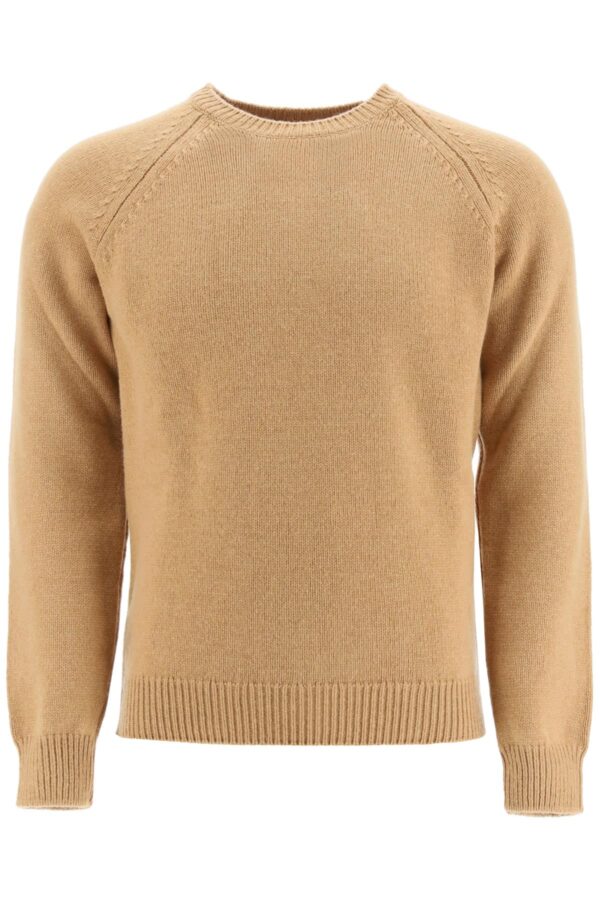 A.P.C. PABLO CREW-NECK SWEATER M Brown, Beige Wool