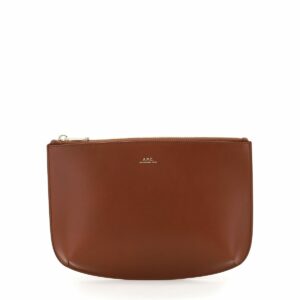 A.P.C. SARAH LEATHERCLUTCH OS Brown Leather