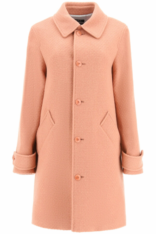 A.P.C. SUZANNE COAT IN WOOL BLEND 34 Pink Wool