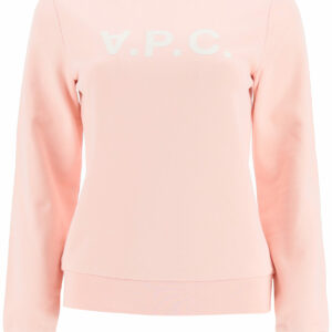 A.P.C. SWEATSHIRT LOGO XS Pink, White Cotton