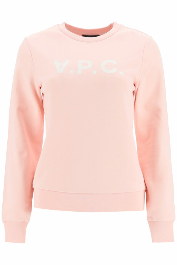 A.P.C. SWEATSHIRT LOGO XS Pink, White Cotton