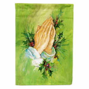 AAH5985GF Praying Hangs w/ Holly Leaves Garden Flag, Small, Multicolor