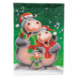 AAH7195GF Hippo Family Caroling Garden Flag, Small, Multicolor