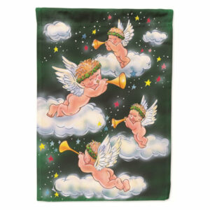 AAH7253GF Angels on Green Garden Flag, Small, Multicolor