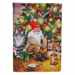ACG0134GF Christmas Gnome by the Tree Garden Flag, Small, Multicolor