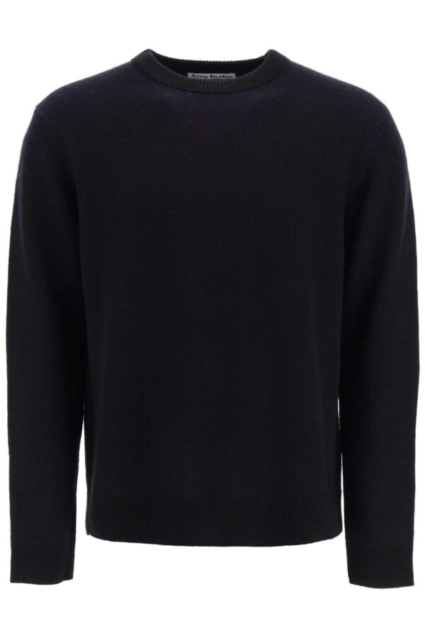 ACNE STUDIOS CASHMERE CREWNECK SWEATER M Black, Purple Cashmere