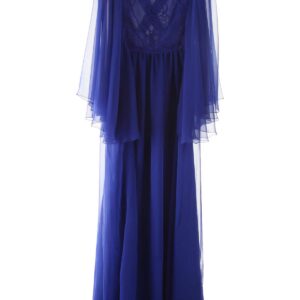 ALBERTA FERRETTI LONG CHIFFON DRESS 42 Blue Silk