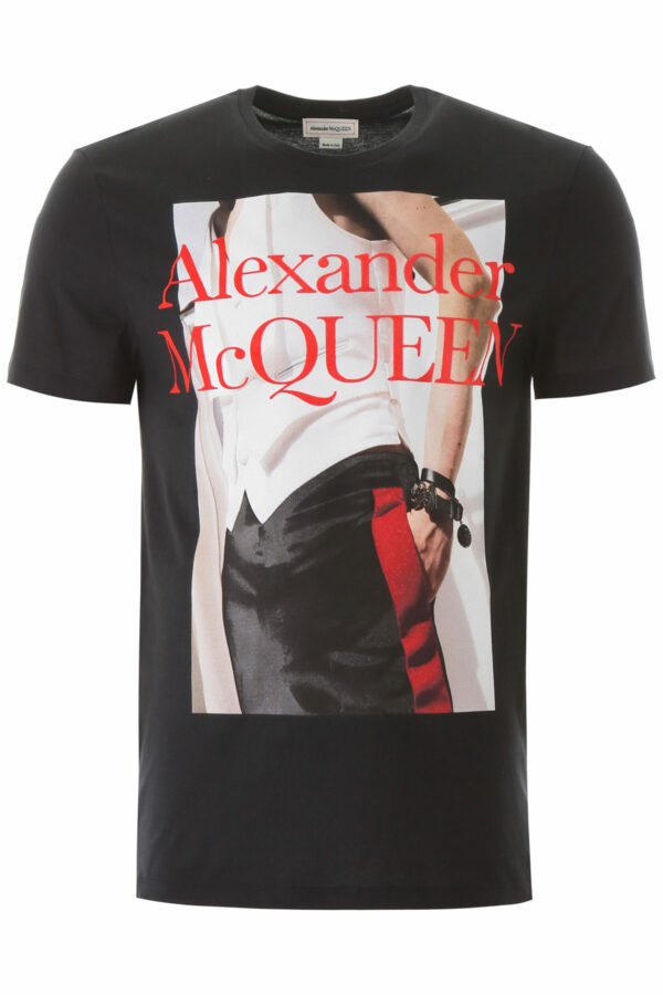 ALEXANDER MCQUEEN ATELIER PRINT T-SHIRT L Black, Red, Beige Cotton