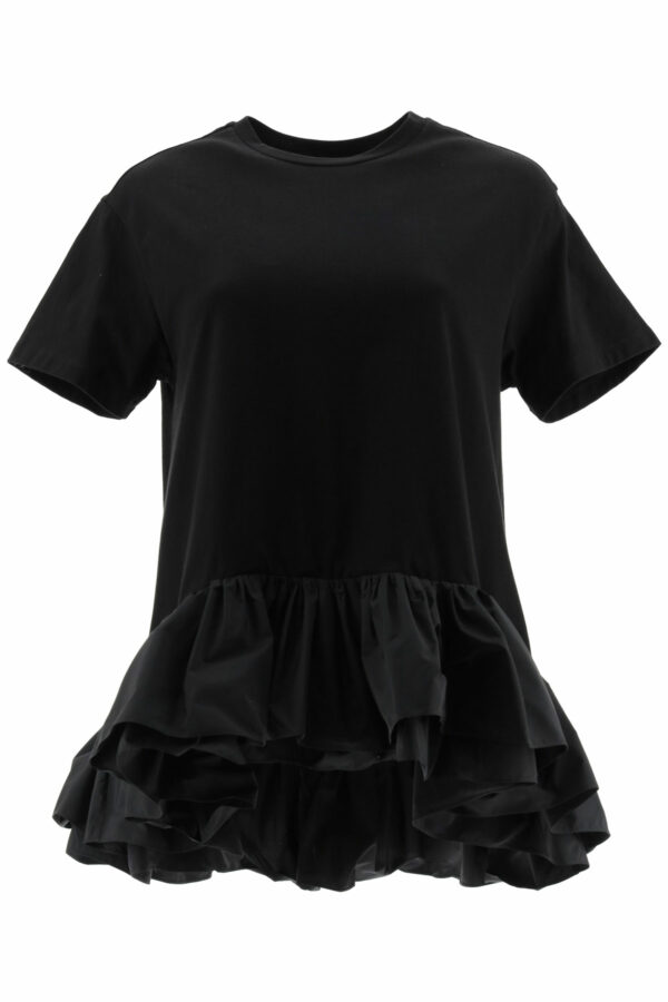 ALEXANDER MCQUEEN FLOUNCED TOP 42 Black Cotton