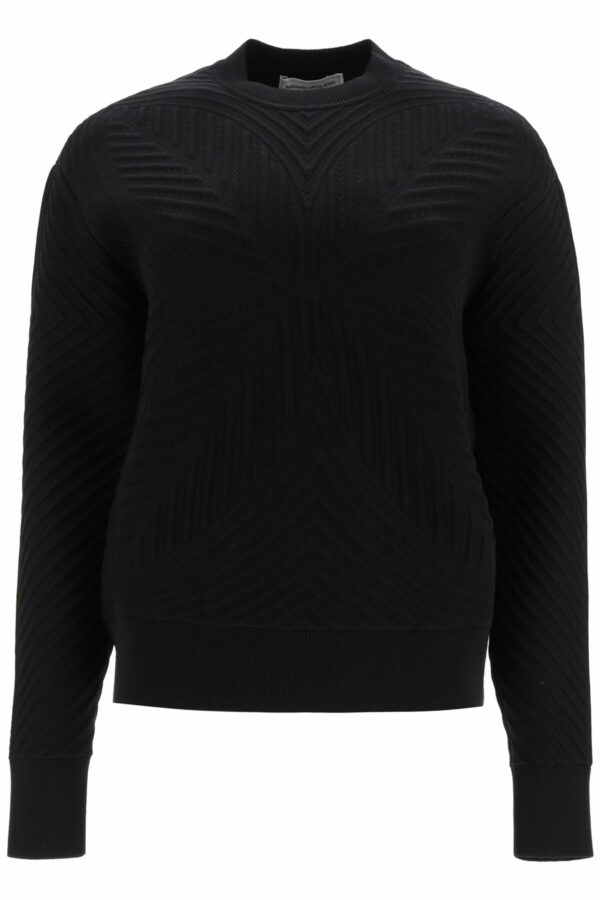 ALEXANDER MCQUEEN JACQUARD SWEATER S Black Wool