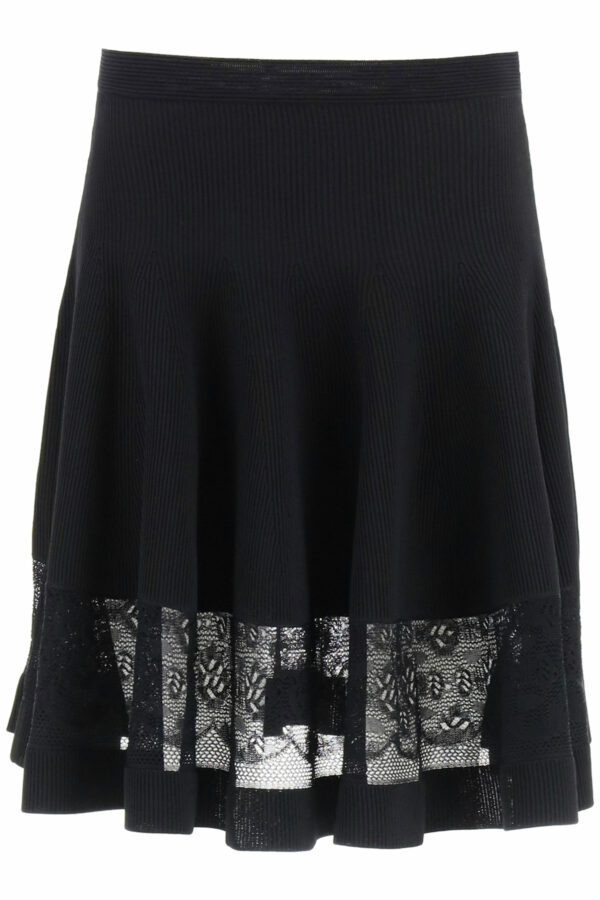 ALEXANDER MCQUEEN MINI SKIRT WITH LACE XS Black