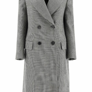 ALEXANDER MCQUEEN PRINCE OF WALES COAT 38 Black, White Wool