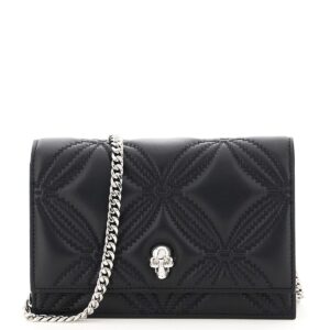 ALEXANDER MCQUEEN QUILTED MINI BAG SKULL OS Black Leather