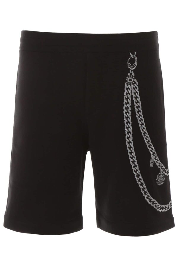 ALEXANDER MCQUEEN SHORTS WITH EMBROIDERY M Black Cotton