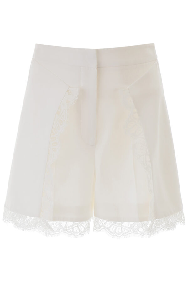ALEXANDER MCQUEEN SHORTS WITH LACE INSERTS 38 White