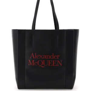 ALEXANDER MCQUEEN SIGNATURE TOTE BAG OS Black, Red Leather