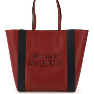 ALEXANDER MCQUEEN SIGNATURE TOTE BAG OS Red, Black Leather