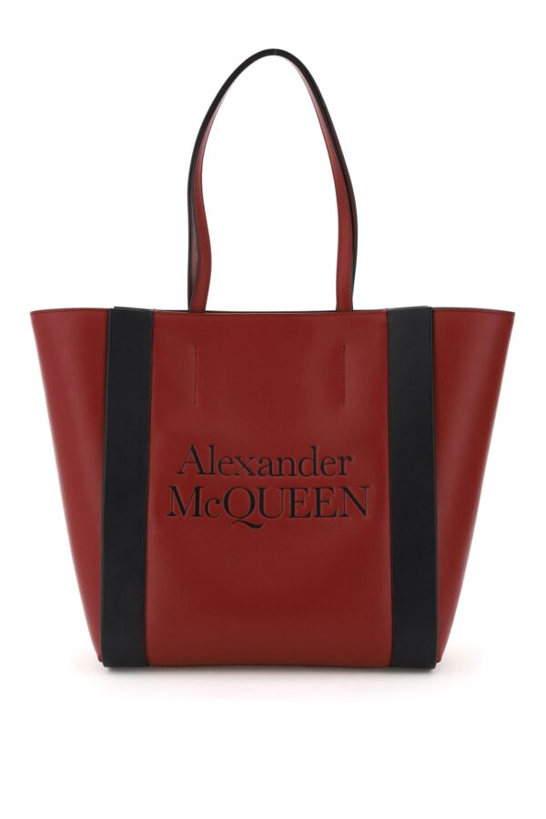 ALEXANDER MCQUEEN SIGNATURE TOTE BAG OS Red, Black Leather