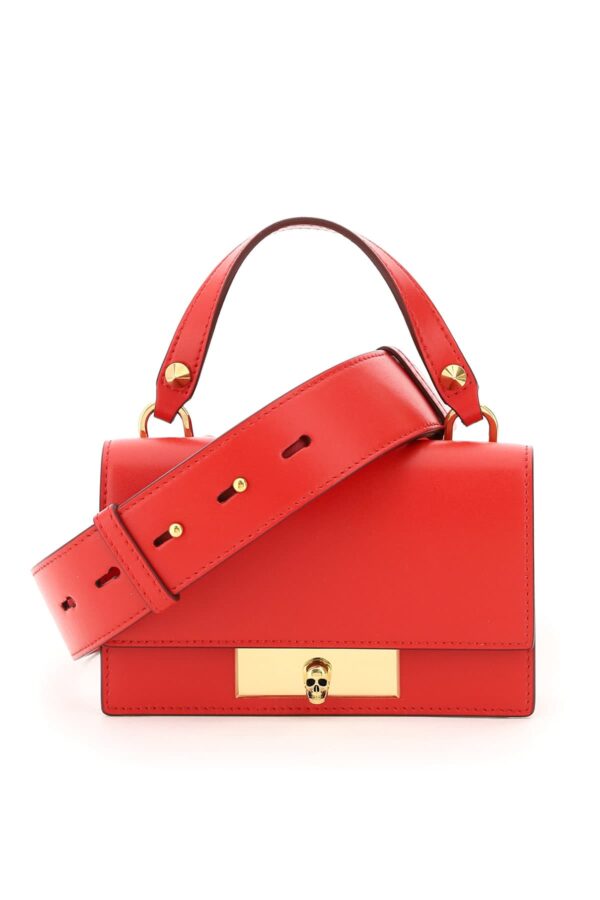 ALEXANDER MCQUEEN SKULL LOCK MINI BAG OS Red Leather