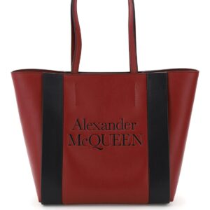 ALEXANDER MCQUEEN SMALL SIGNATURE TOTE BAG OS Red, Black Leather