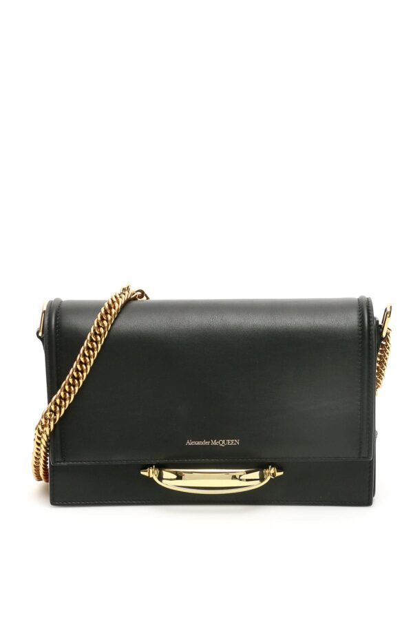 ALEXANDER MCQUEEN THE STORY SHOULDER BAG OS Black Leather