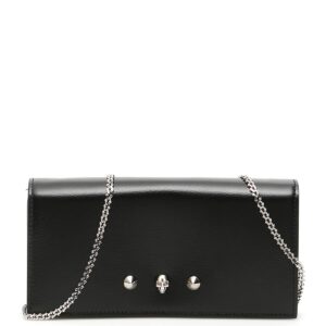 ALEXANDER MCQUEEN WALLET ON CHAIN OS Black Leather
