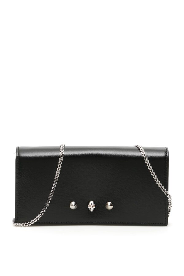 ALEXANDER MCQUEEN WALLET ON CHAIN OS Black Leather