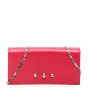 ALEXANDER MCQUEEN WALLET ON CHAIN OS Fuchsia, Pink Leather