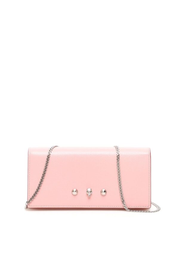 ALEXANDER MCQUEEN WALLET ON CHAIN OS Pink Leather