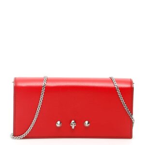 ALEXANDER MCQUEEN WALLET ON CHAIN OS Red Leather