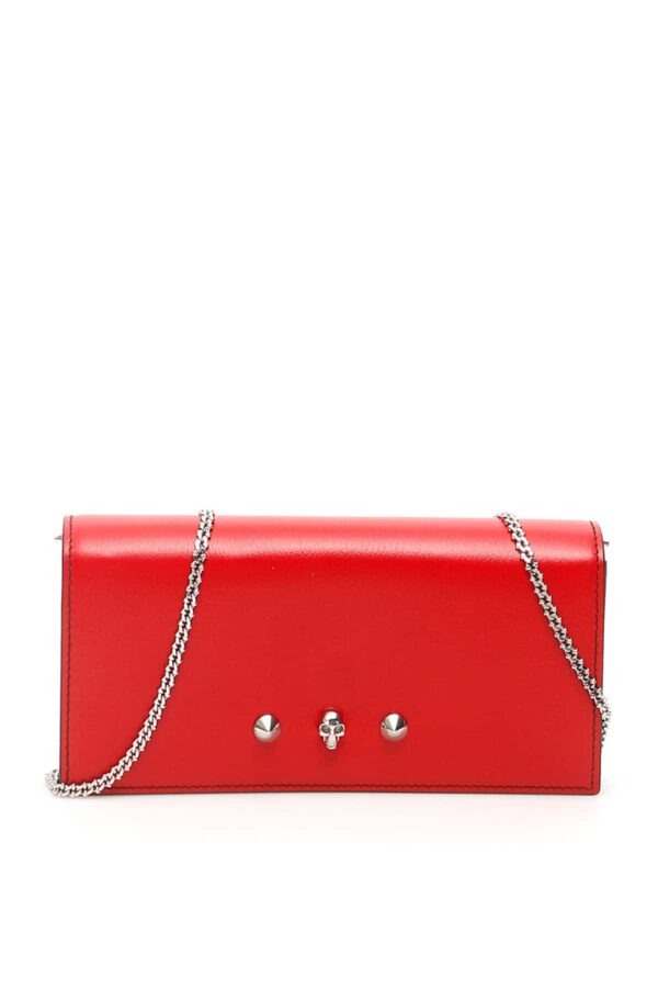 ALEXANDER MCQUEEN WALLET ON CHAIN OS Red Leather