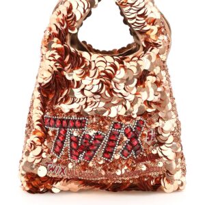 ANYA HINDMARCH ANYA BRANDS TWIX SEQUINS MINI TOTE BAG OS Metallic, Pink, Red