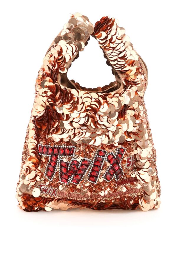 ANYA HINDMARCH ANYA BRANDS TWIX SEQUINS MINI TOTE BAG OS Metallic, Pink, Red