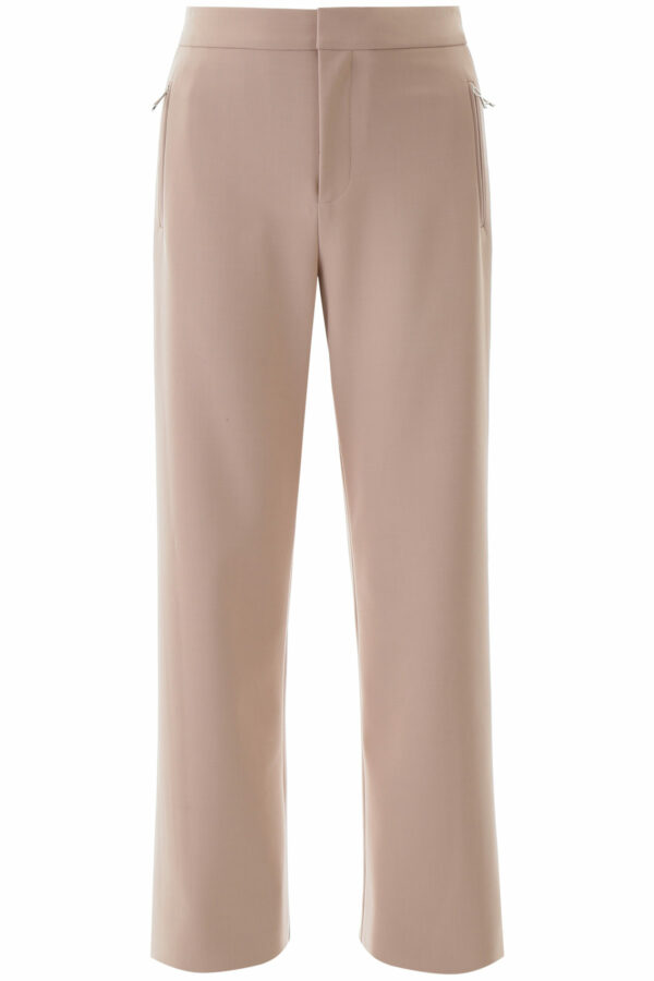AREA PALAZZO PANTS WITH CRYSTALS 4 Pink, Beige Wool