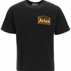 ARIES T-SHIRT WITH NOODLES LOGO PRINT S Black, Orange Cotton