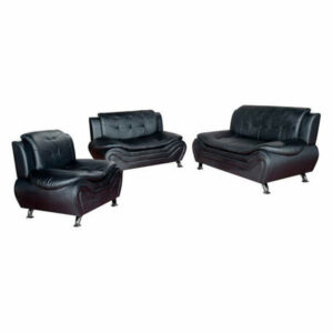 AYCP Furniture-3PC Living Room Set, Sofa/Loveset/Chair, Black