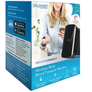 A&D Medical Bluetooth Wrist Blood Pressure Monitor Travel - 1.0 ea