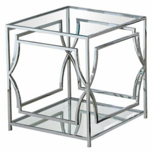 Abigail Silver With Glass Living Room End Table