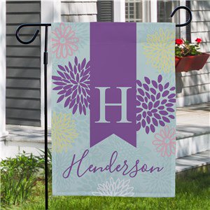 Abstract Floral Personalized Garden Flag