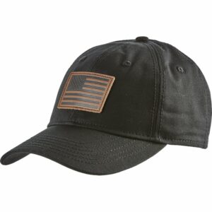 Academy Sports + Outdoors Men's Faux Leather Flag Cap Black - Men's Hunting/Fishing Headwear