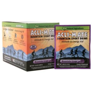 Acli-Mate Mountain Sport Drink Altitude & Energy Aid Packets Mountain Grape - 0.46 oz x 30 pack