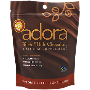 Adora Calcium Supplement - Made with Milk Chocolate - 500 MG (30 Pieces)