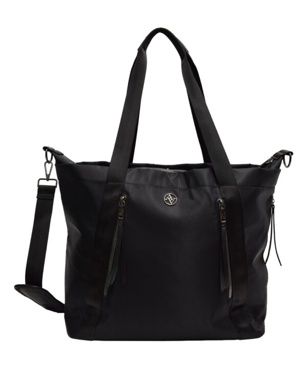 Adrienne Vittadini Women's Handbags Black - Black Lightweight Workbook Tote