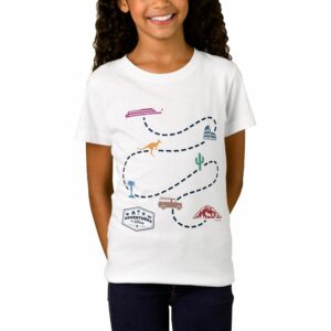 Adventures by Disney Map T-Shirt for Girls Customizable
