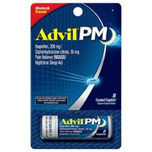 Advil PM Pain Reliever & Nighttime Sleep Aid Coated Caplets, 200mg Ibuprofen - 8.0 ea