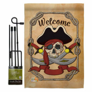 Ahoy Pirate Coastal Pirate Garden Flag Set