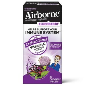 Airborne Elderberry Extract + Vitamin Chewable Tablets - 32.0 ea