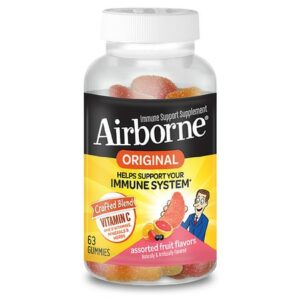 Airborne Gummies with Vitamin C, Minerals & Herbs Immune Support Assorted Fruit Assorted Fruit - 63.0 ea