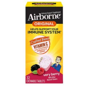 Airborne Vitamin C Immune Support Chewable Tablets 1000mg Very Berry - 32.0 ea